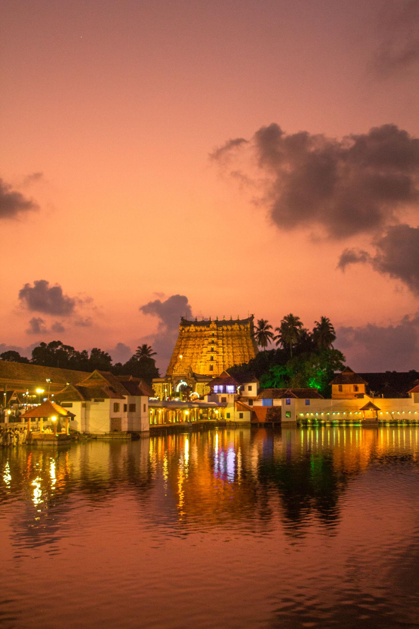 Detailed view of Padmanabhaswamy Temple architecture