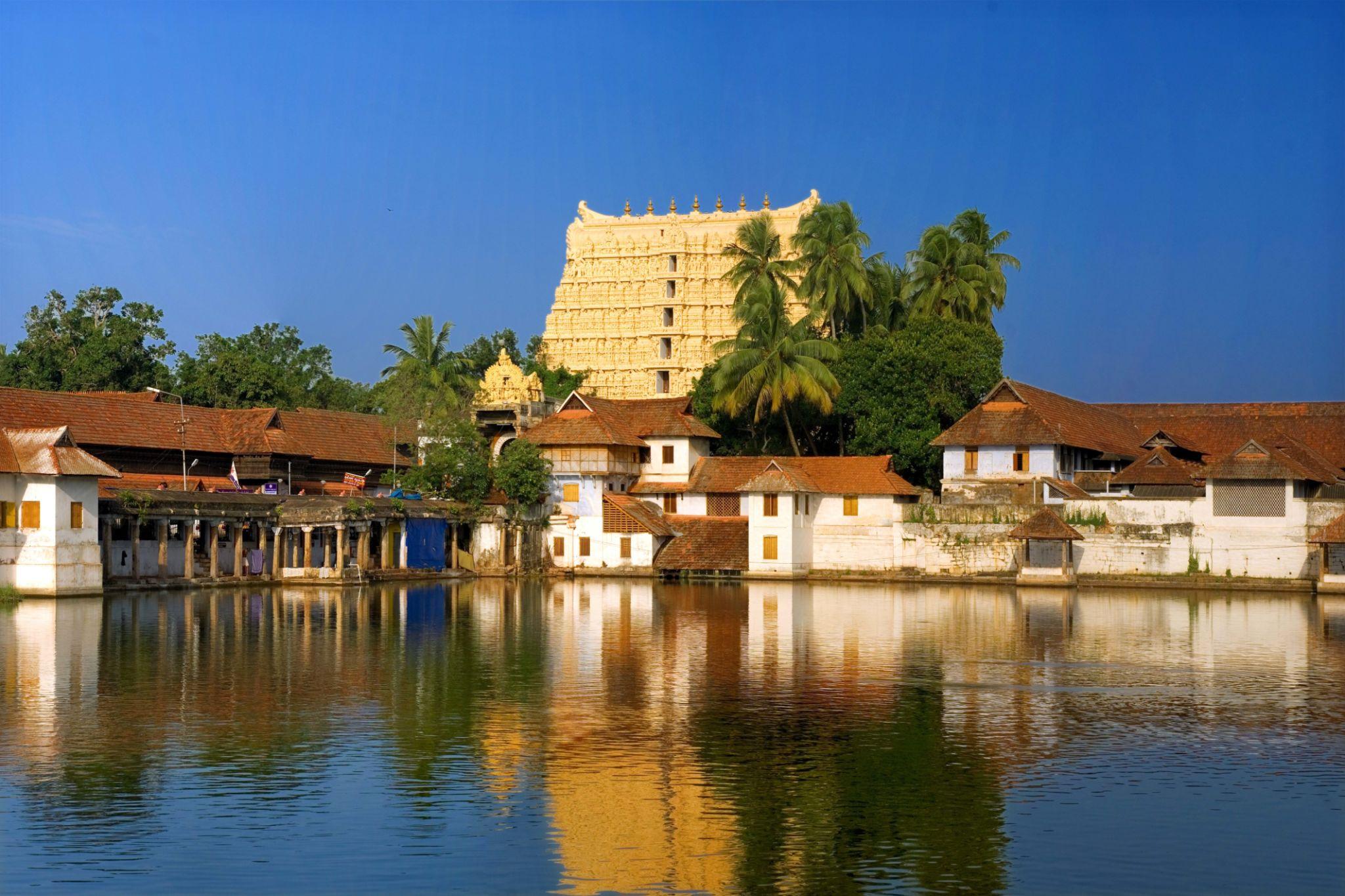 The magnificent Sree Padmanabhaswamy Temple with its iconic Dravidian gopuram in Thiruvananthapuram